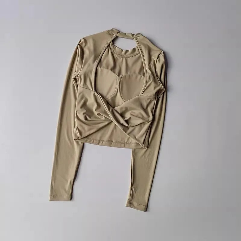 Sexy Short Backless Fixed Chest Pad Sports T-Shirt Vest Women'S Tight Fitting Quick Drying Slimming Yoga Suit Top Clothing