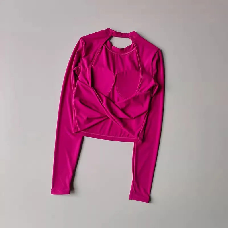 Sexy Short Backless Fixed Chest Pad Sports T-Shirt Vest Women'S Tight Fitting Quick Drying Slimming Yoga Suit Top Clothing