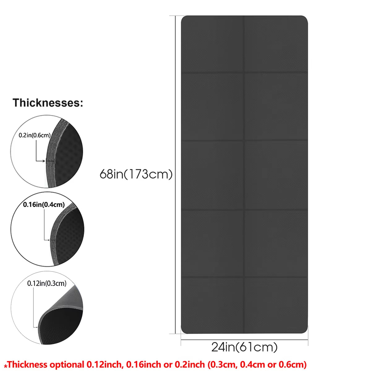 Foldable Yoga Mat Eco Friendly EVA Folding Travel Fitness Exercise Mat 3Mm/4Mm/6Mm Thicknesses for Yoga Pilates & Floor Workouts