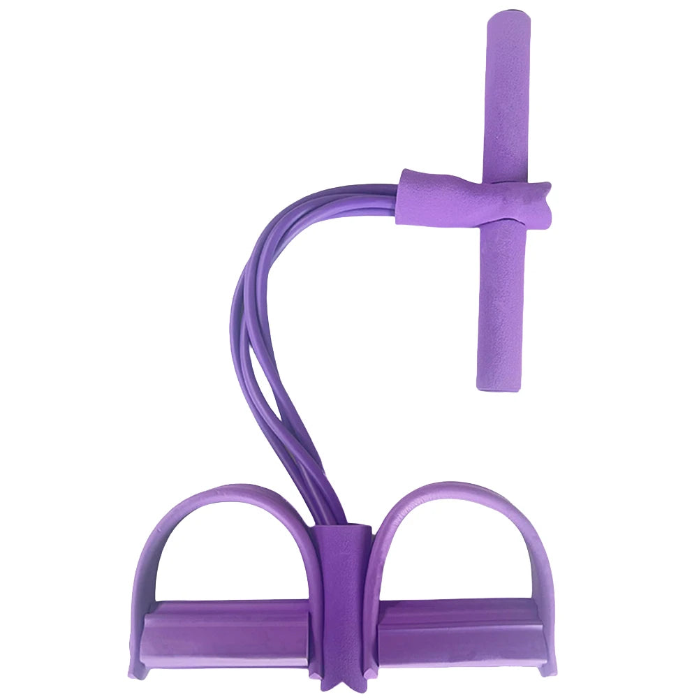 4-Tube Pedal Resistance Band Pedal Puller Resistance Rope Elastic Sit up Pull Rope for Home Fitness Stretching Strength Training