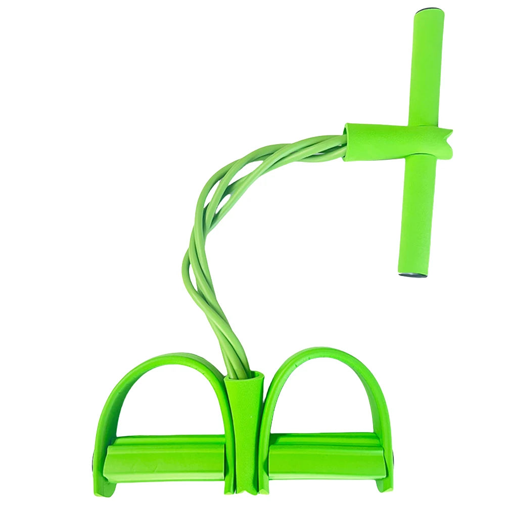 4-Tube Pedal Resistance Band Pedal Puller Resistance Rope Elastic Sit up Pull Rope for Home Fitness Stretching Strength Training