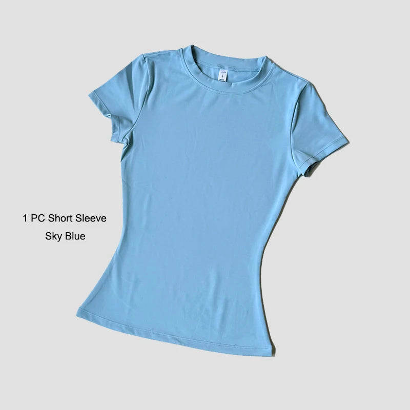 Women Yoga Top Seamless Sport T Shirts Fitness Clothes Short Sleeve Yoga Shirt Gym Top Running Active Wear