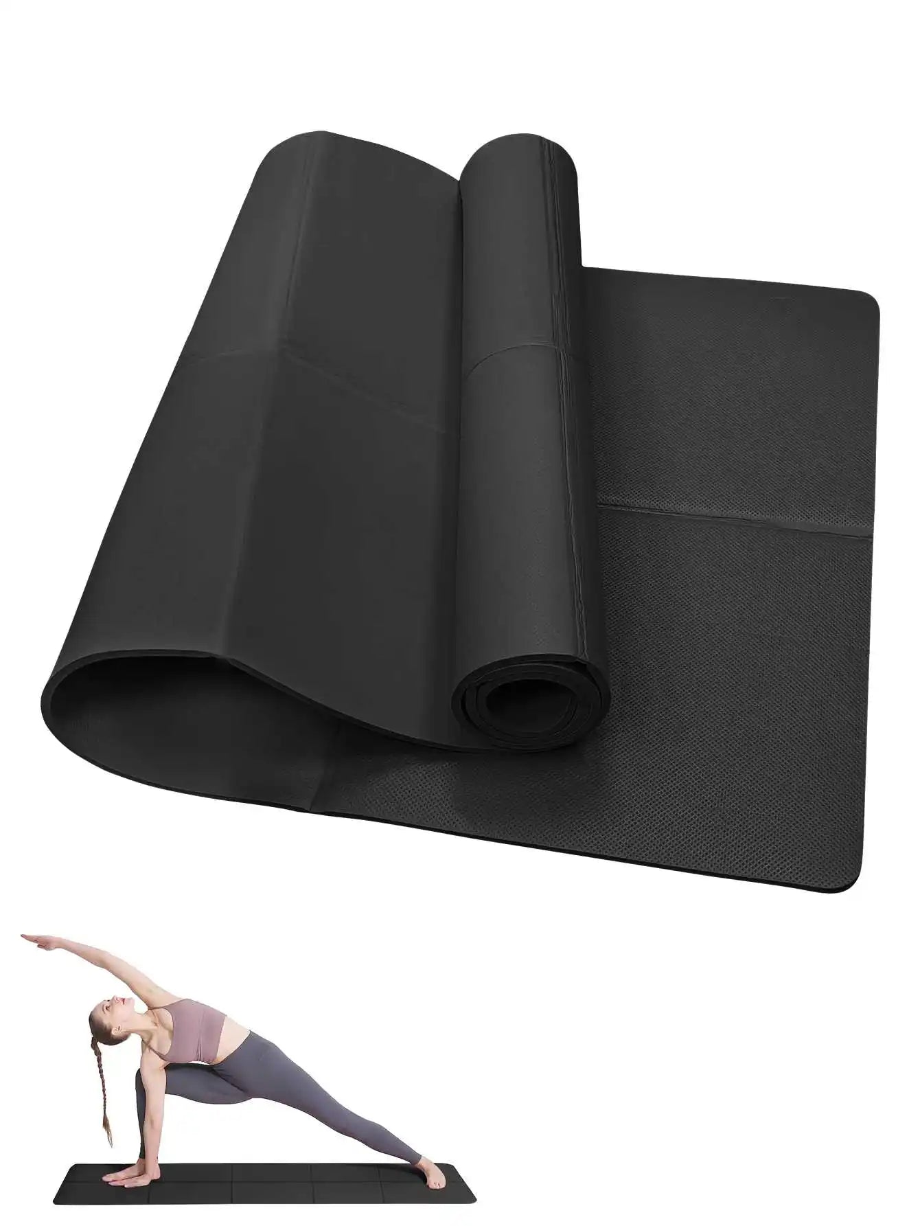 Yoga Mat Pilates Fitness Mat 3/4/6Mm Thicknes Non Slip Yoga Cushion Travel Fitness Exercise Pad for Women Home Gym Floor Workout