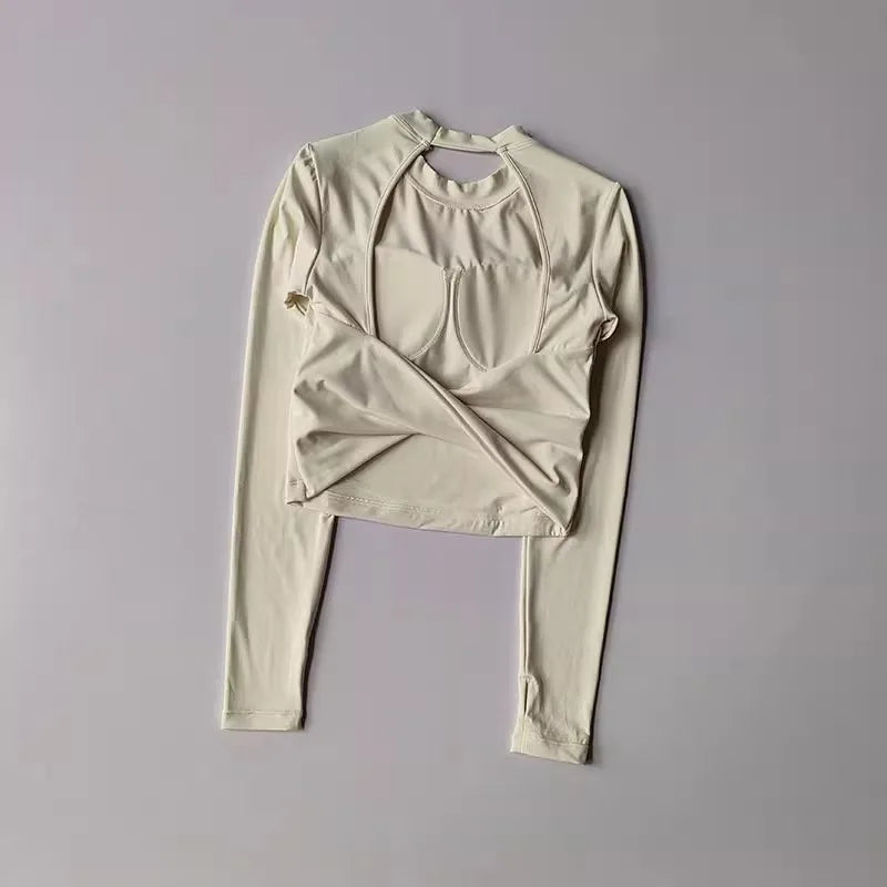 Sexy Short Backless Fixed Chest Pad Sports T-Shirt Vest Women'S Tight Fitting Quick Drying Slimming Yoga Suit Top Clothing