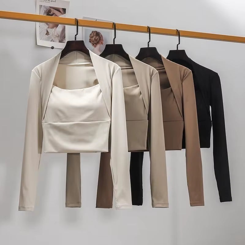 Elevate Your Workout with the Women's Long Sleeve Fitness Chest Cushion Top - Perfect for Yoga, Dance, and Gym Sessions!